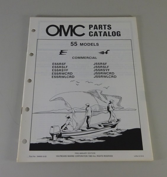 Teilekatalog Johnson Evinrude Outboards 55 Commercial Models Stand 9/1983
