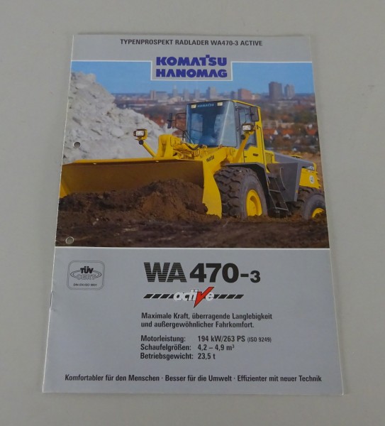 Prospekt / Broschüre Komatsu Radlader WA470-3 Active Stand 01/1999