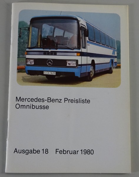 Preisliste Mercedes-Benz Omnibus Ausgabe Nr.: 18 Stand 02/1980