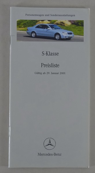 Preisliste Mercedes Benz S-Klasse W220 gültig ab 29/01/2001