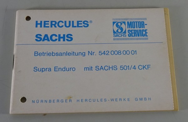 Betriebsanleitung / Handbuch Hercules Supra Enduro mit Sachs 501/4 CKF