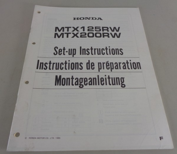 Montageanleitung / Set Up Manual Honda MTX 125RW / MTX 200RW Stand 1985