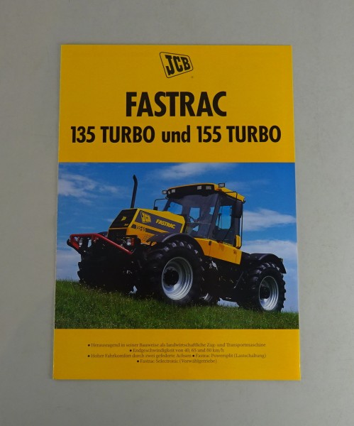 Prospekt / Broschüre JCB Fastrac 135 / 155 Turbo Schlepper / Zugmaschiene 4/1997