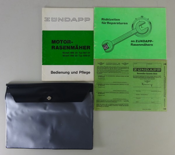 Bordmappe + Betriebsanleitung Zündapp Rasenmäher Modell MM 20 / MM 50 | 1970er