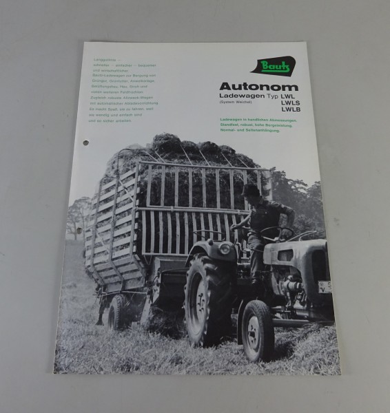 Prospekt / Broschüre Bautz Autonom Ladewagen LWL / LWLS / LWLB Stand 11/1967