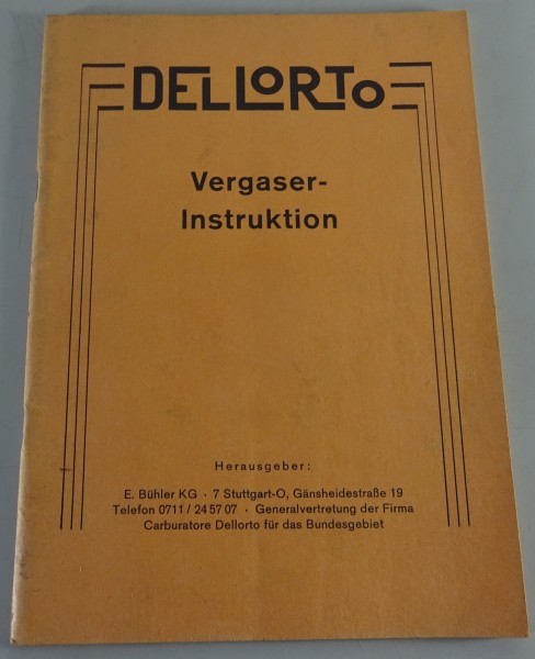 Werkstatthandbuch / Handbuch Dellorto Vergaser UA/B / MB / SS / SSI / SS2 / SSC