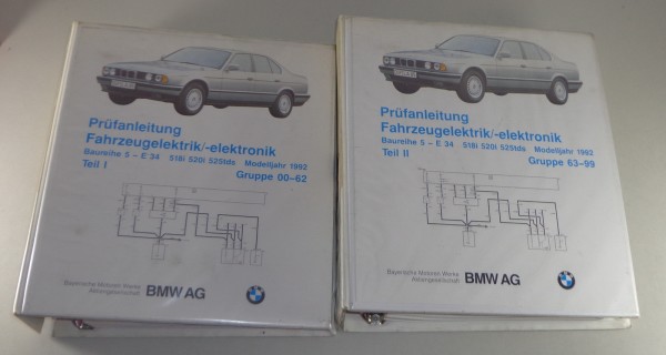 Werkstatthandbuch Elektrik / Schaltpläne BMW 5er E34 Modelljahr 1992