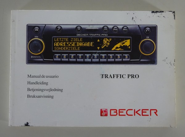 Betriebsanleitung Becker Radio Trafic Pro von 08/2001