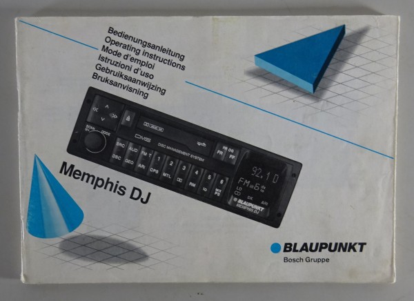Bedienungsanleitung Blaupunkt Autoradio Memphis DJ Stand 01/1994