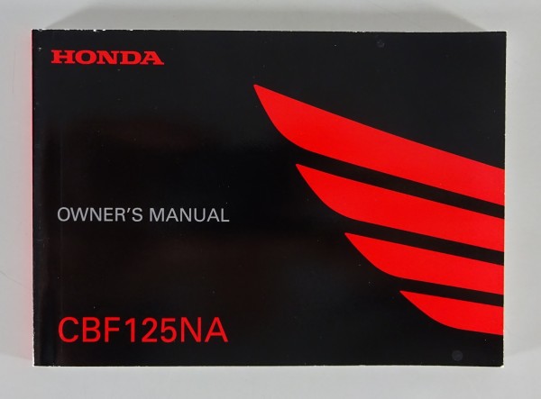 Owner's Manual / Handbook Honda CBF 125 NA from 11/2017