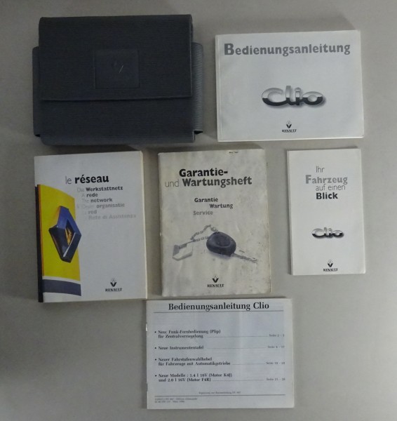 Bordmappe + Betriebsanleitung / Handbuch Renault Clio von 09/1998