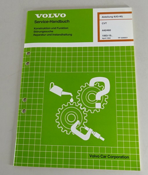 Werkstatthandbuch Volvo 440 / 460 Stufenlos veränderliches Getriebe CVT ab 1993