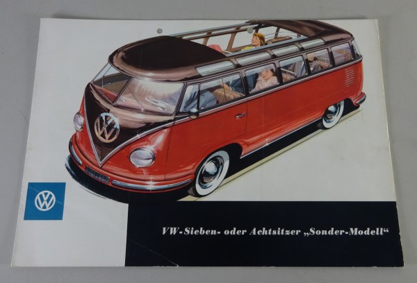 Prospekt VW Transporter / Bus T1 Sieben- oder Achtsitzer "Sonder-Modell"