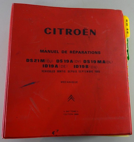Manuel de reparations Citroen DS / ID 19 + 21 | FRA | Stand 1968