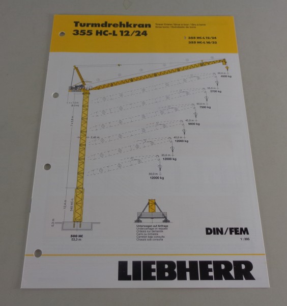 Datenblatt / Technische Beschreibung Liebherr Turmdrehkran 355 HC-L 12/24 2007