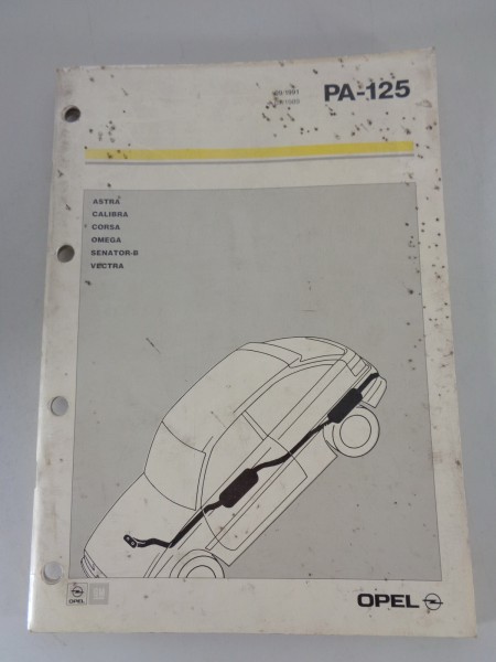 Teilekatalog / Ersatzteilliste PA 125 Opel Auspuffanlagen Stand 09/1991