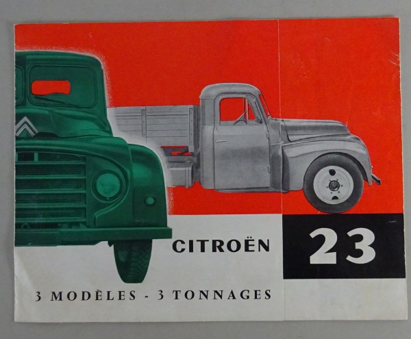 Prospekt / Broschüre Citroen 3-Tonner LKW Typ 23 Stand 07/1958 frz.