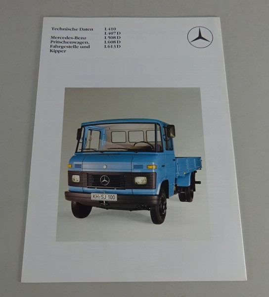 Prospekt Mercedes T2 Düdo Pritschenwagen / Fahrgestelle & Kipper Stand 07/1983
