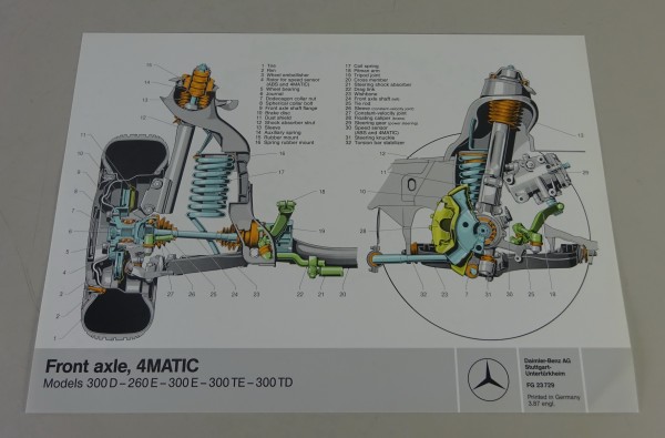 Schnittbild Mercedes-Benz W124 Front axle, 4MATIC from 03/1987