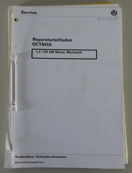 Werkstatthandbuch Skoda Octavia 1,4L 55kW Motor - Mechanik Stand 02/2001