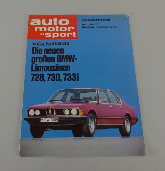 Prospekt Auto Motor und Sport BMW 7er E23 728 / 730 / 733i Stand 1977