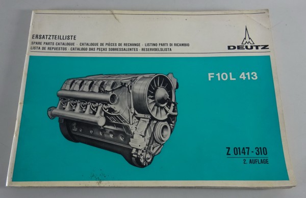 Teilekatalog / Parts List Deutz Motor F10L 413 Stand 04/1970