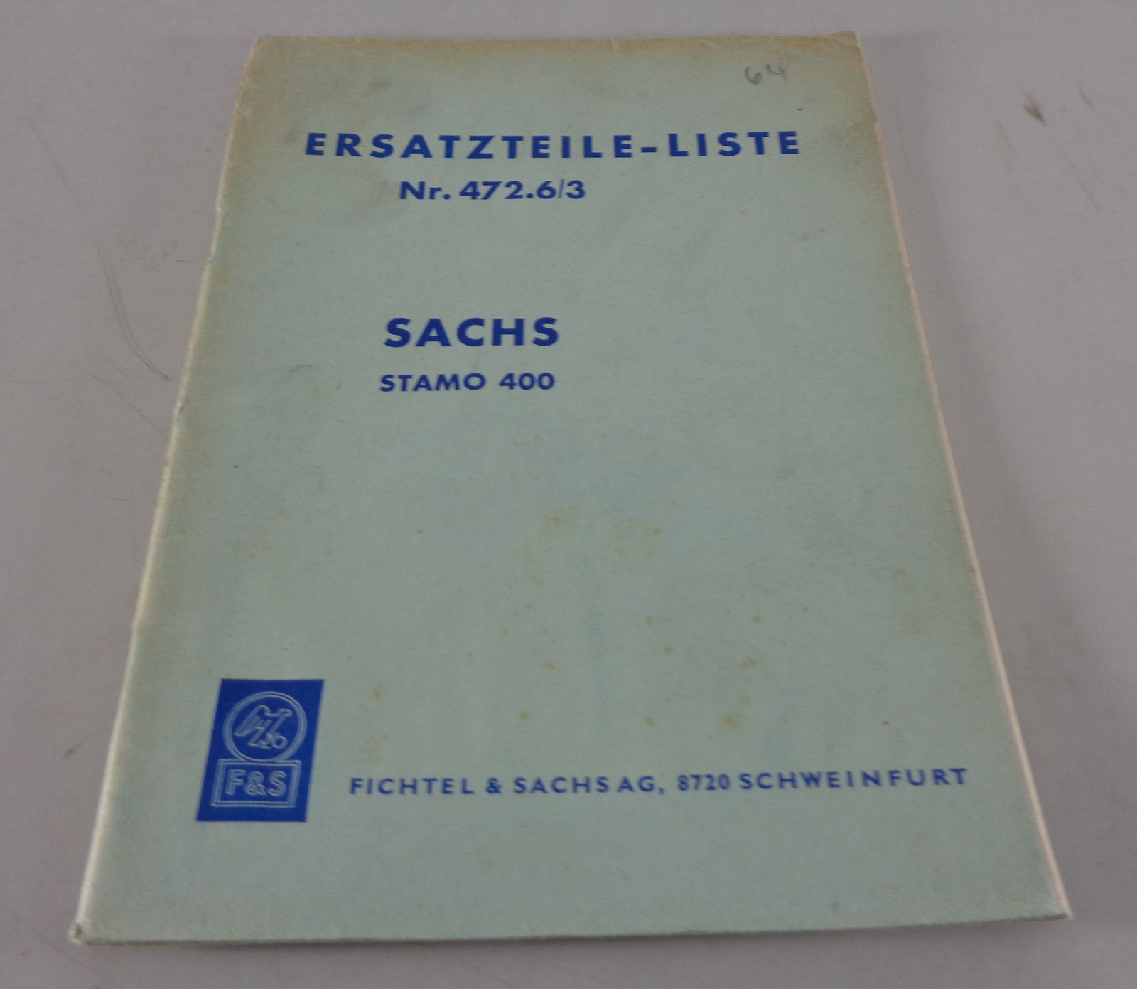 FICHTEL & SACHS Stamo Standmotor EUR 150,00 - DE FICHTEL & SACHS Stamo Standmotor EUR 150,00 - DE