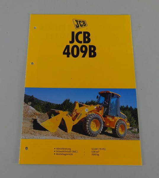 Prospekt / Broschüre JCB Radlader 409B Stand 05/1997