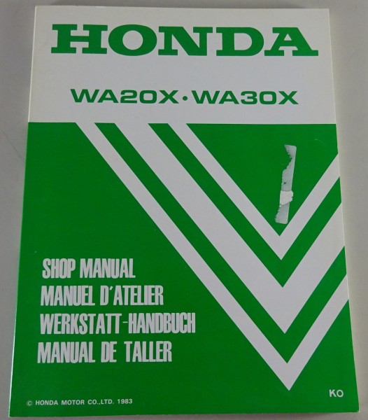 Werkstatthandbuch / Workshop Manual Honda Wasserpumpe WA20X / WA30X Stand 7/1983