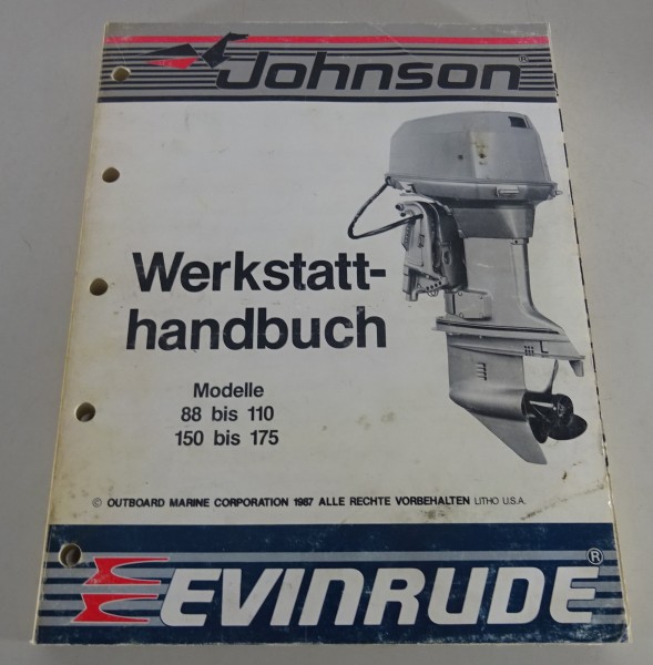 Werkstatthandbuch Johnson Bootsmotoren Modelle 88 - 110PS & 150 - 175PS von 1987