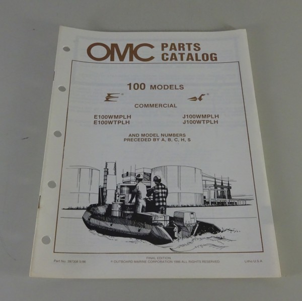 Teilekatalog Johnson Evinrude Außenborder / Outboards 100 PS Comm Models 5/1986
