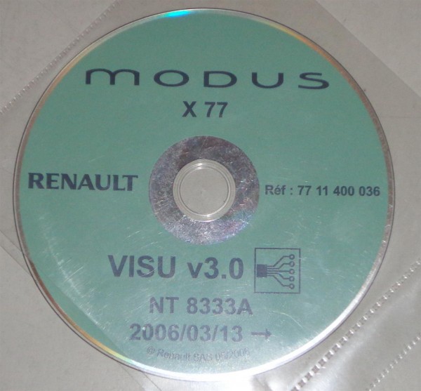 Werkstatthandbuch Elektrik / Schaltpläne auf DVD Renault Modus X77 - 03/2006