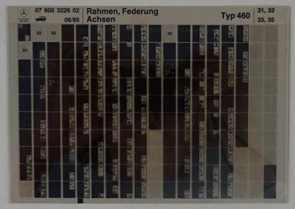 Microfich Werkstatthandbuch Mercedes-Benz G-Klasse W460 Rahmen, Federung, Achsen