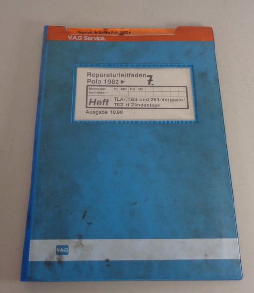 Werkstatthandbuch VW Polo II 86c TLA, 1B3-& 2E3-Vergaser /TSZ-H Zündanlage 10/90