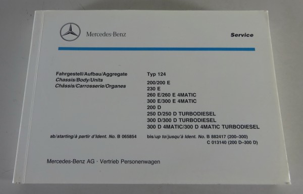 Bildkatalog Teilekatalog Mercedes-Benz W124 E200 / E230 / E260 etc. von 7/1993