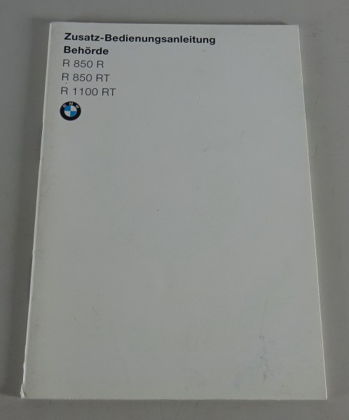 Zusatzanleitung BMW R 850 R / R 850 RT / R 1100 RT Polizeimotorrad Stand 02/1996