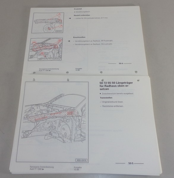 Werkstatthandbuch / Reparaturleitfaden Audi TT ab 1999 8N Karosserie