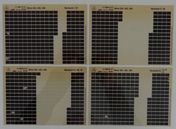Microfich Teilekatalog Mercedes-Benz M 604 / 605 / 606 Mechanik I - IV 02 / 1998