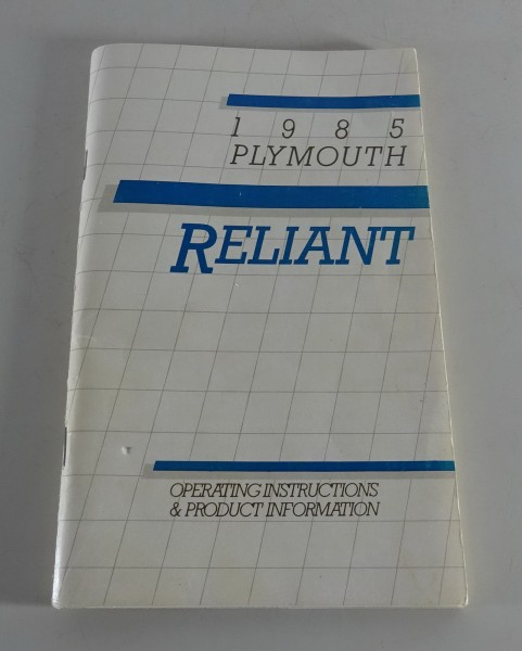 Owner´s Manual / Handbook Plymouth Reliant Stand 1985
