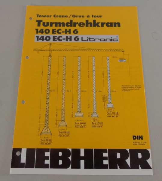Datenblatt Liebherr Turmdrehkran 140 EC-H 6 / Litronic von 03/1998