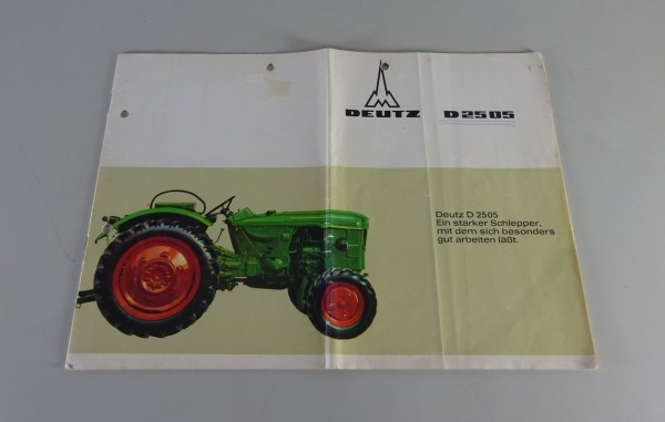 Prospekt / Broschüre Deutz Traktor D 25 05 Stand 11/1965