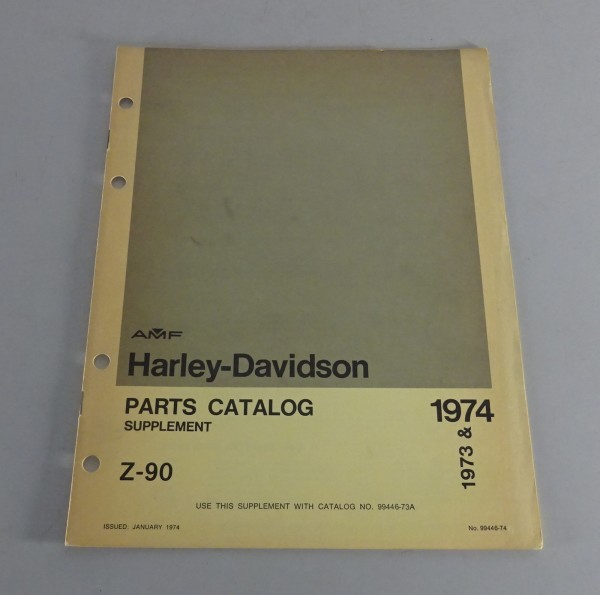 Parts catalog-Supplement Harley Davidson Z-90 1973 & 1974 from 01/1974