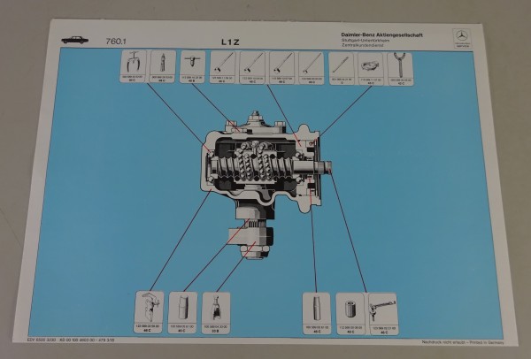 Schnittbild Mercedes-Benz Verteilergetriebe / Zwischengetriebe L1Z Stand 04/1979