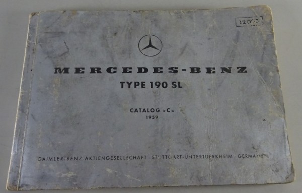 Bildkatalog / Teilekatalog Mercedes-Benz 190 SL R121 Roadster Stand 1959 (12003)