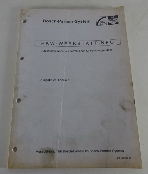Werkstatthandbuch von Bosch für Lancia Z / Zeta Stand 11/1996