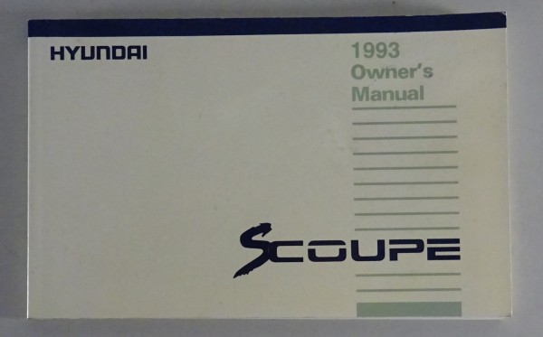 Owner's Manual / Handbook Hyundai S Coupé von 1993 engl.