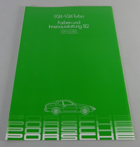 Prospekt Porsche 924 / 924 Turbo Farben und Innenausstattung Modelljahr 1982