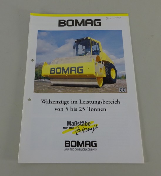 Prospekt / Broschüre Bomag Walzenzüge 5 - 25 Tonnen Stand 02/1997