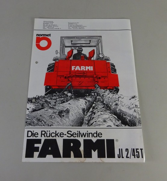 Prospektblatt / Broschüre FARMI Doppeltrommelwinde JL 2/45 T