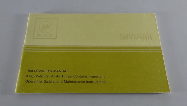 Owner´s Manual / Handbook Buick Skylark Stand 1983